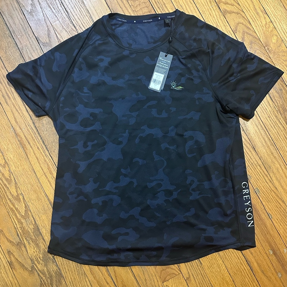 Greyson Camo Kennebec Short Sleeve Sport Tee Workout Shirt - Liberty National GC